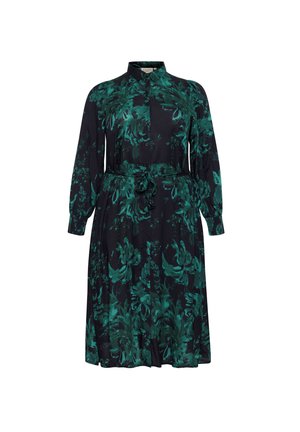Kaffe Curve KCMONA - Blusenkleid - black green painted flower