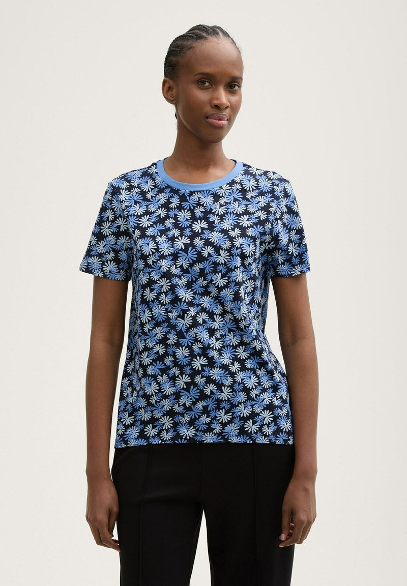 TOM TAILOR DENIM Lihtne T-särk - blue flower print