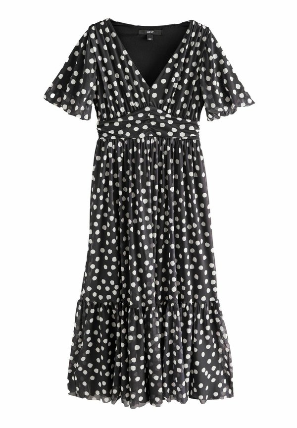 PLEATED PUFF SLEEVE WAIST DETAIL - Maxikleid