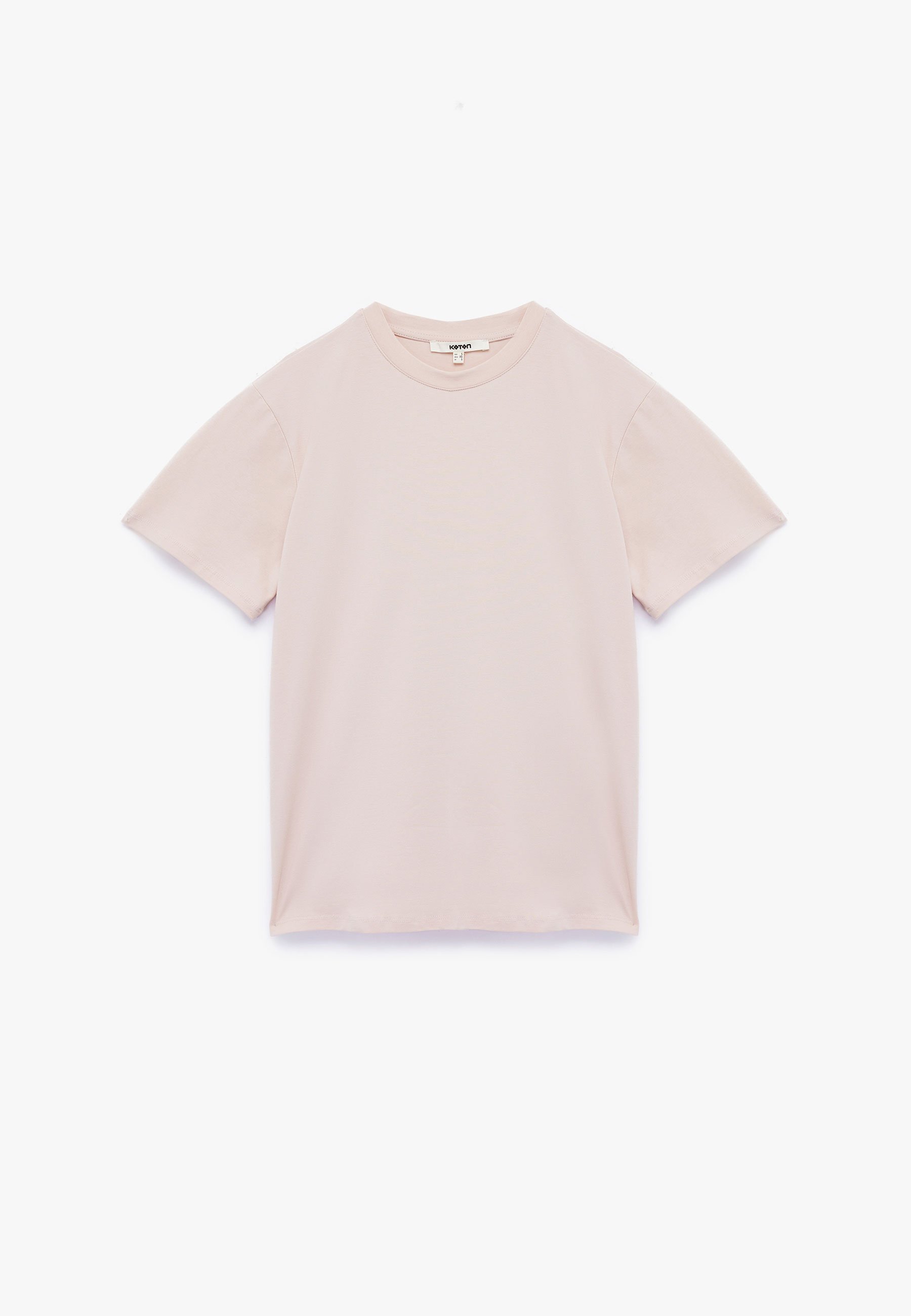 Koton T-shirt In Cotone Con Stampa - Maniche Corte, Colore Ecru, Taglia S, Lavabile In Lavatrice