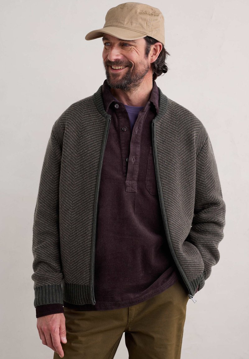 Seasalt Cornwall THRESHER - Cardigan - brown matchbook pepper
