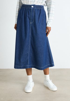 AIR LUNI SKIRT - Falda acampanada - mid blue denim