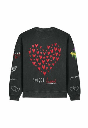 TATTOO SWEETHEART PRINT HEAVYWEIGHT - Felpa - washed black