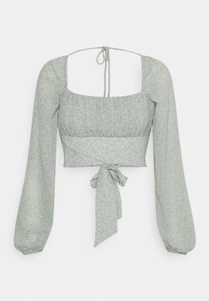 LONG SLEEVE RUCHED DETAIL BLOUSE - Blouse - green