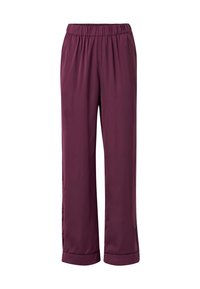 Bordeaux, lette, elastisk talje bukser med en løs pasform, lige ben og opkrøllede manchetter i kanten. Velegnet til afslappet brug.