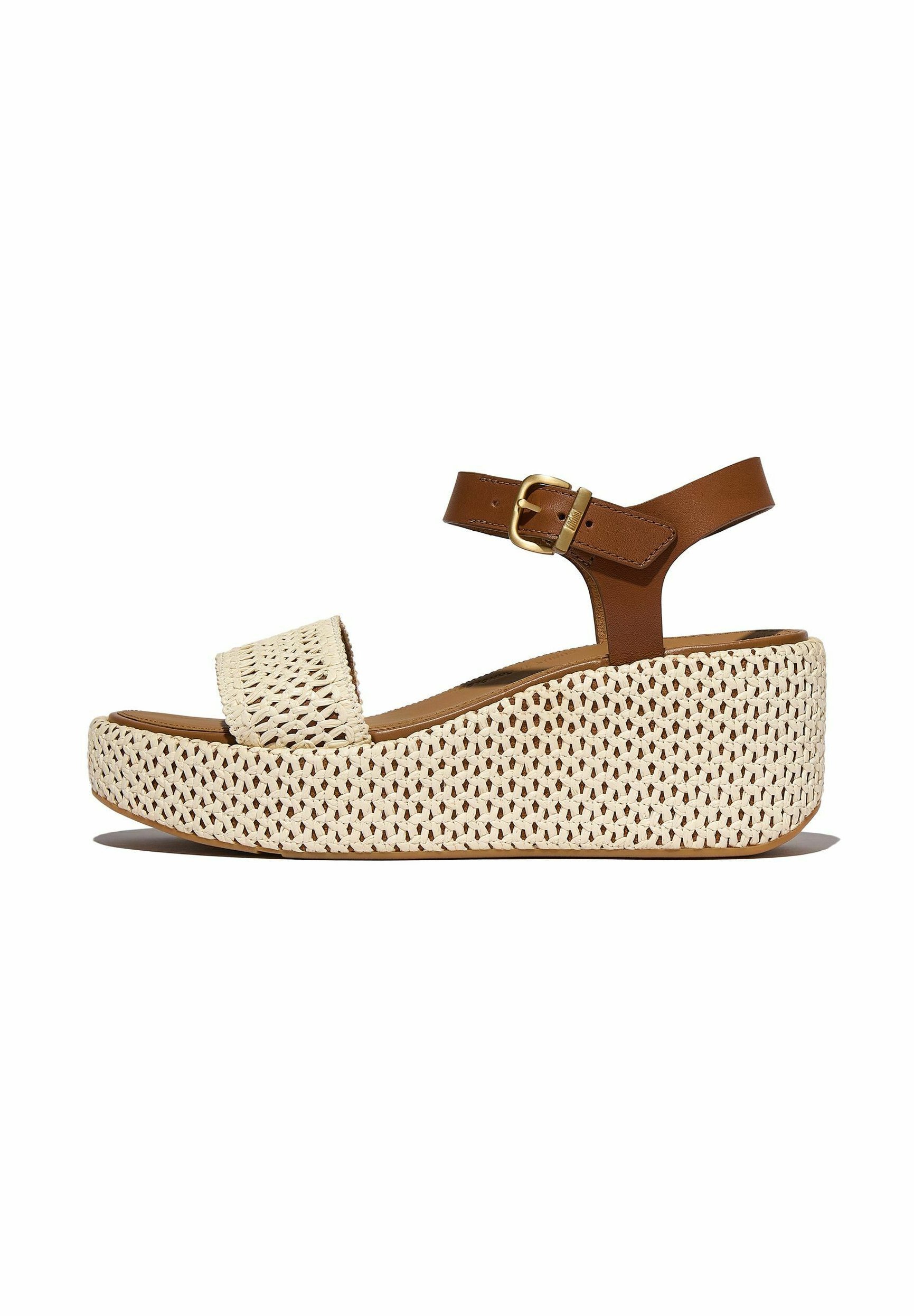FitFlop Platform sandals - deep tan ivory/tan - Zalando