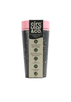 CIRCULAR & CO KAFFEEBECHER TO GO MIT DECKEL - 340 ML - Gourde - schwarz / pink
