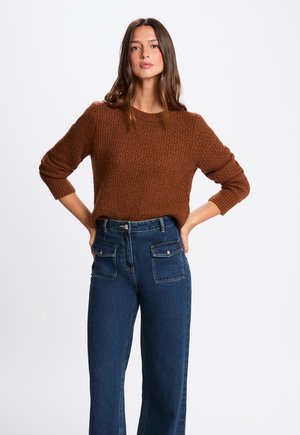 ROUND NECK LONG SLEEVES - Pullover - marron cognac