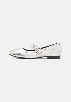 MIRIA - Ankle strap ballet pumps - silver
