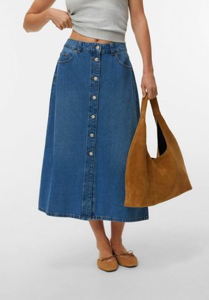 VMBIRKLEY MITTLERE TAILLE - A-line skirt - light blue denim