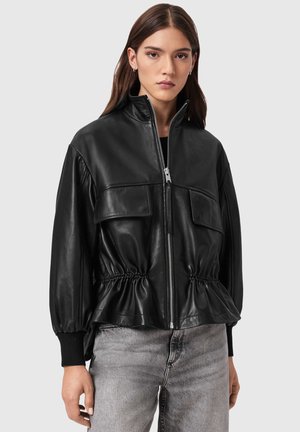 FLOR - Veste en cuir - black