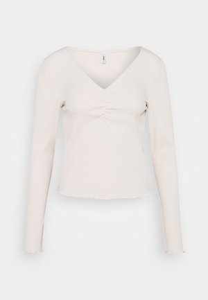 ONLNUVELLA LIFE VNECK - Topper langermet - pumice stone