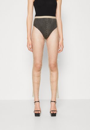 Gina Tricot RHINESTONE NET - Retuusid - püksid - gold
