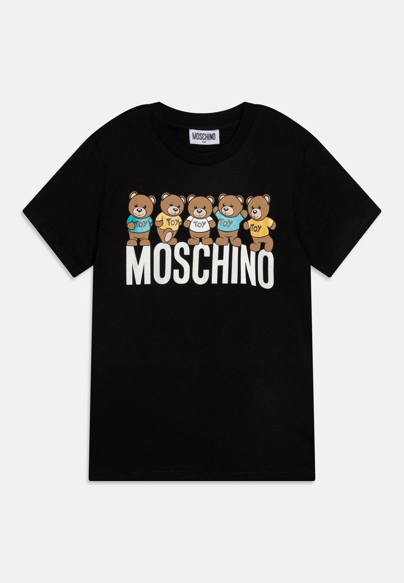 T-Shirt Moschino girocollo con stampa camicia da baseball