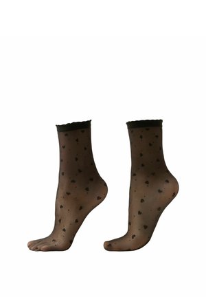 Calze - schwarz black hearts dot