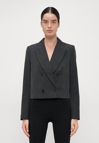 Vero Moda Tall VMSILJE PINSTRIPE - Σακάκι - dark grey melange