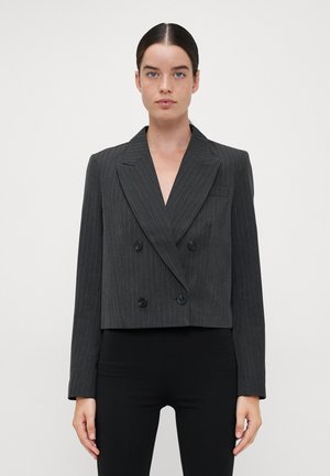 Vero Moda Tall VMSILJE PINSTRIPE - Blazer - dark grey melange