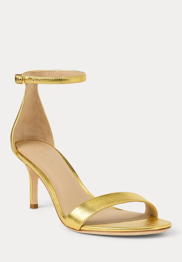 ALLIE MID-HEEL METALLIC LEATHER SANDAL - Classic heels - modern gold4