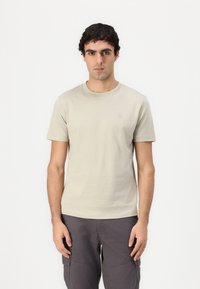 TOM TAILOR DENIM ROUNDED HEM - T-shirt basique - beige abbey stone
