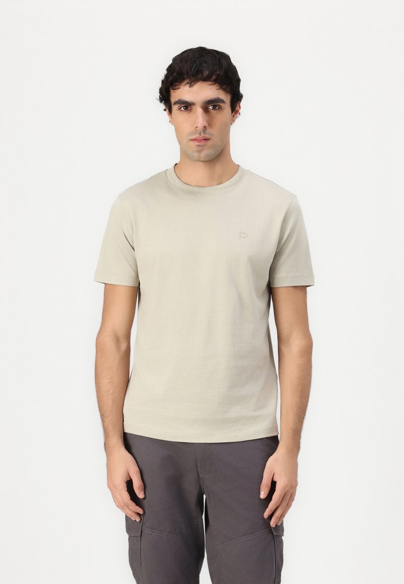 TOM TAILOR DENIM ROUNDED HEM - T-shirt basique - beige abbey stone