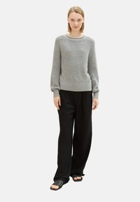 TOM TAILOR DENIM CREW NECK - Vesta - cement grey mélange