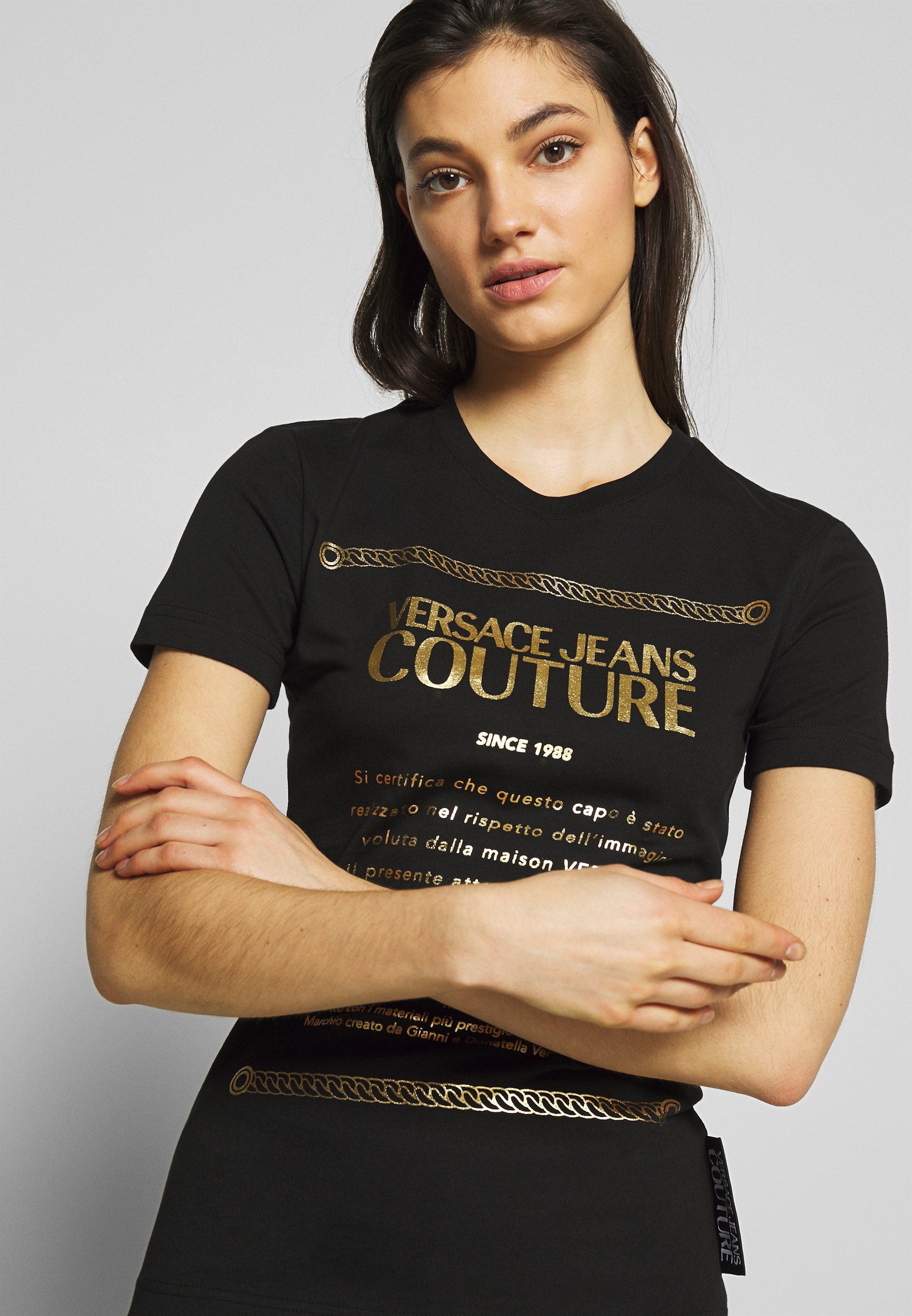 Versace Jeans Couture T shirts med print blackgold Versace Jeans Couture T-shirts med print - black/gold