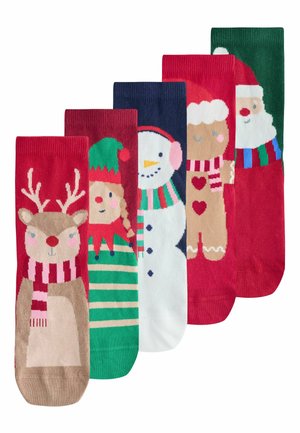 RICH CHRISTMAS ELF ANKLE 5 PACK - Zeķes - red and blue