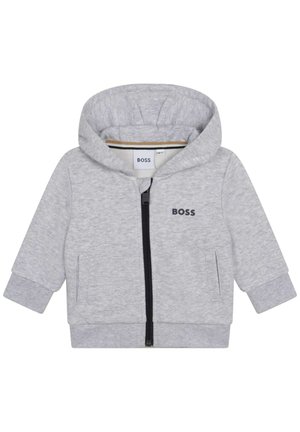 HOODED - Sweater met rits - gris chine