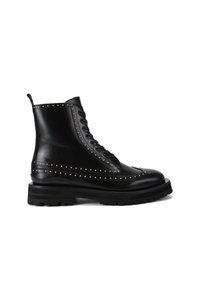 Enkellaarsjes met plateauzool - black