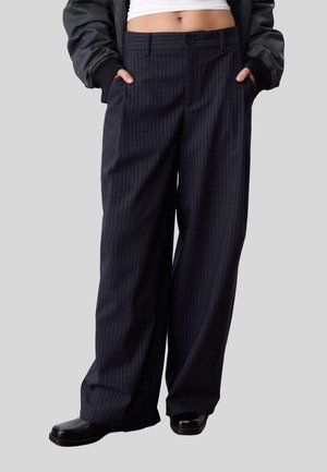 STRIPED WITH DARTS  - Pantaloni - dark blue