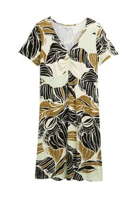 EASY  DRESS - Jerseyklänning - neutral cut leaves design