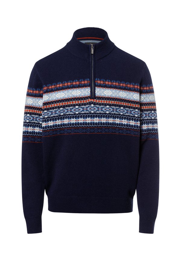 Strickpullover - marine mehrfarbig