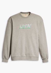 Felpa grigia realizzata in un mix di cotone, con colletto girocollo, maniche lunghe e logo ricamato "LEVI'S®" in bianco e verde.