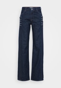 ONLCOBAIN TIE - Široke nogavice - dark blue denim