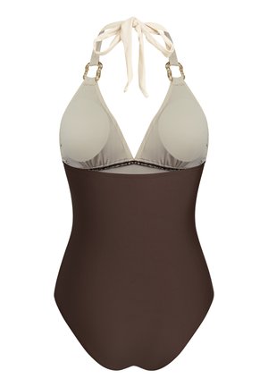 Cupshe, CHIC CONTRAST ONE-PIECE SWIMSUIT WITH PLUNGING NECKLINE - Badpak - white black