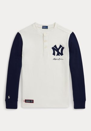 Polo Ralph Lauren POLO RALPH LAUREN YANKEES HENLEY SHIRT - Μπλούζα με μακριά μανίκια - deckwash white/newport navy