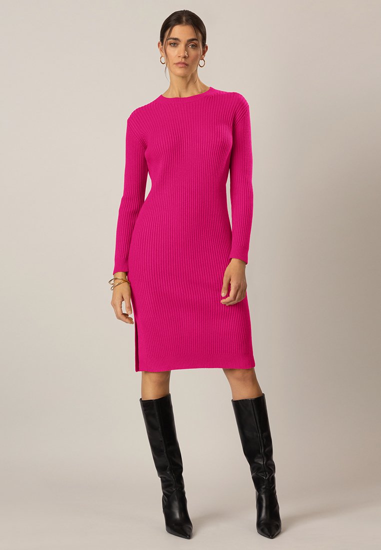 Apart Gebreide jurk donkerroze