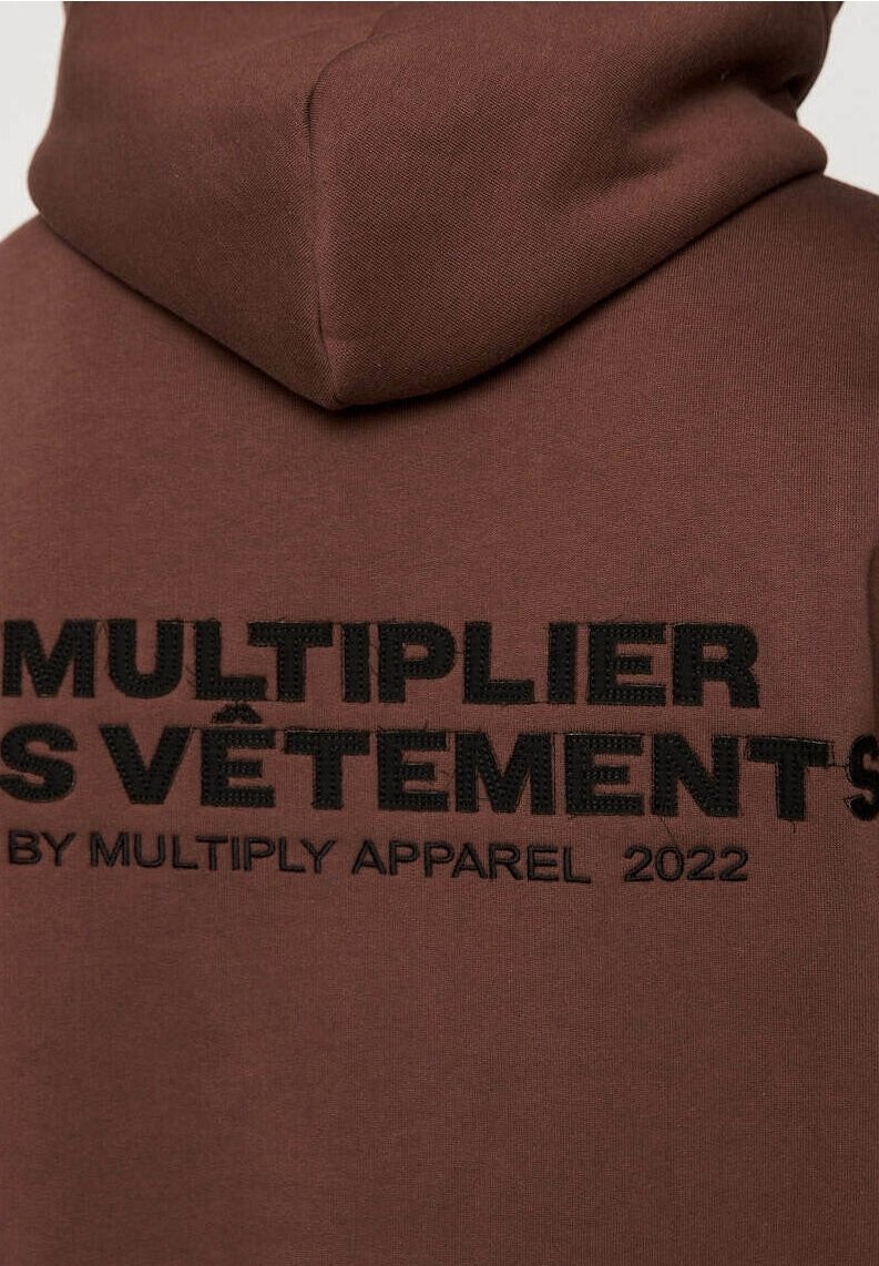Multiply Apparel Mikina s kapucí - dark brown