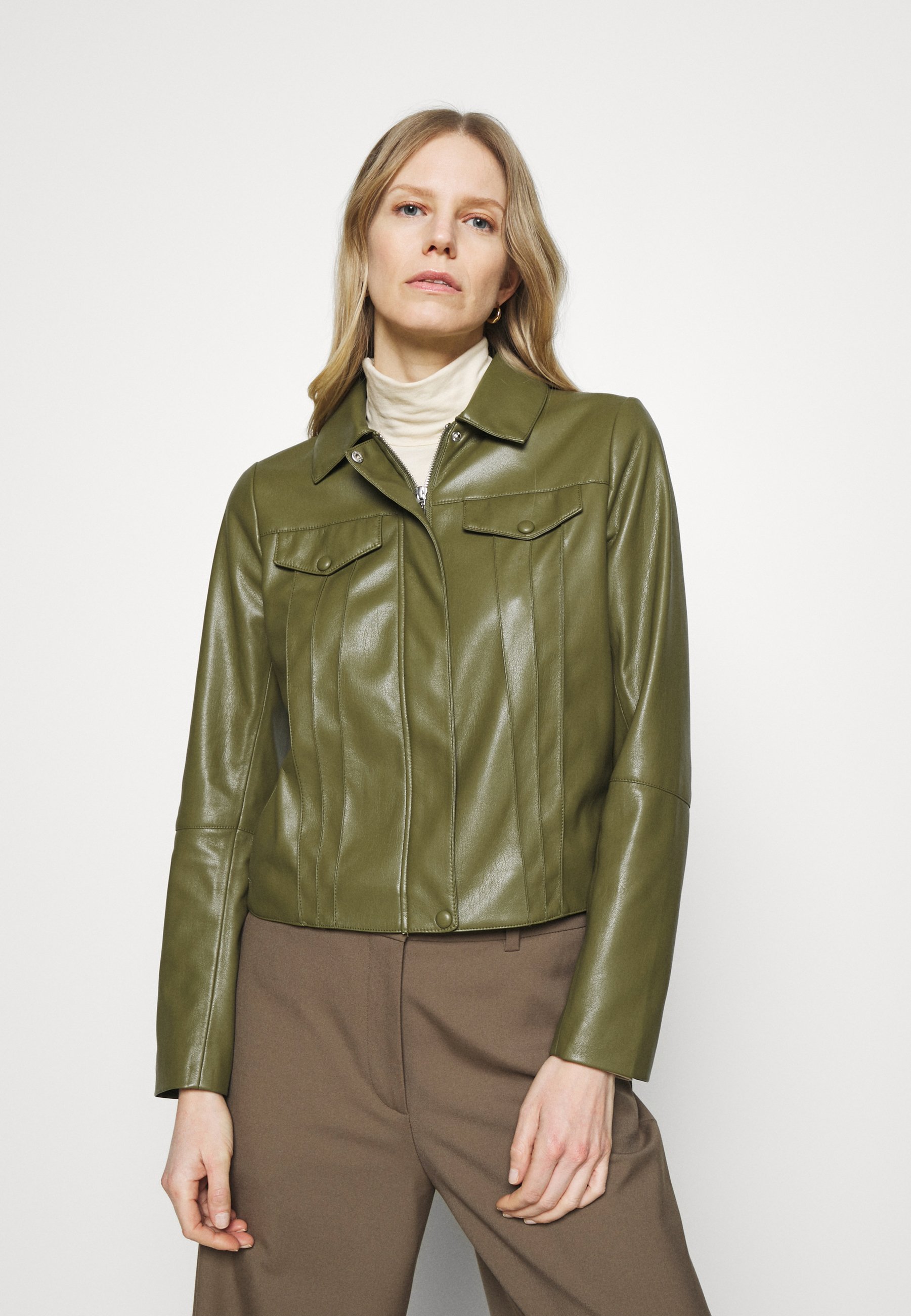 green pleather jacket