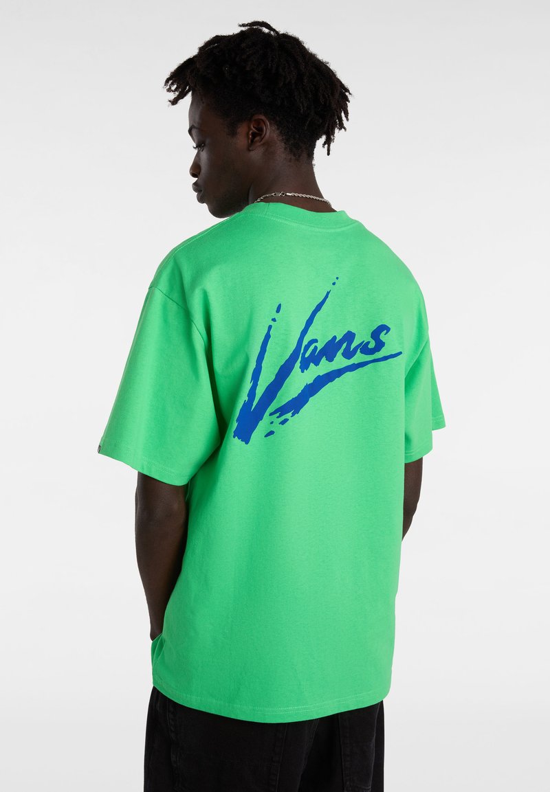 Vans BRUSH SCRIPT LOOSE FIT - Triko s potiskem - poison green