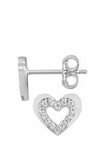 DIAMANT L'ÉTERNEL HEART WITH CZ STONES - Auskari - white gold coloured