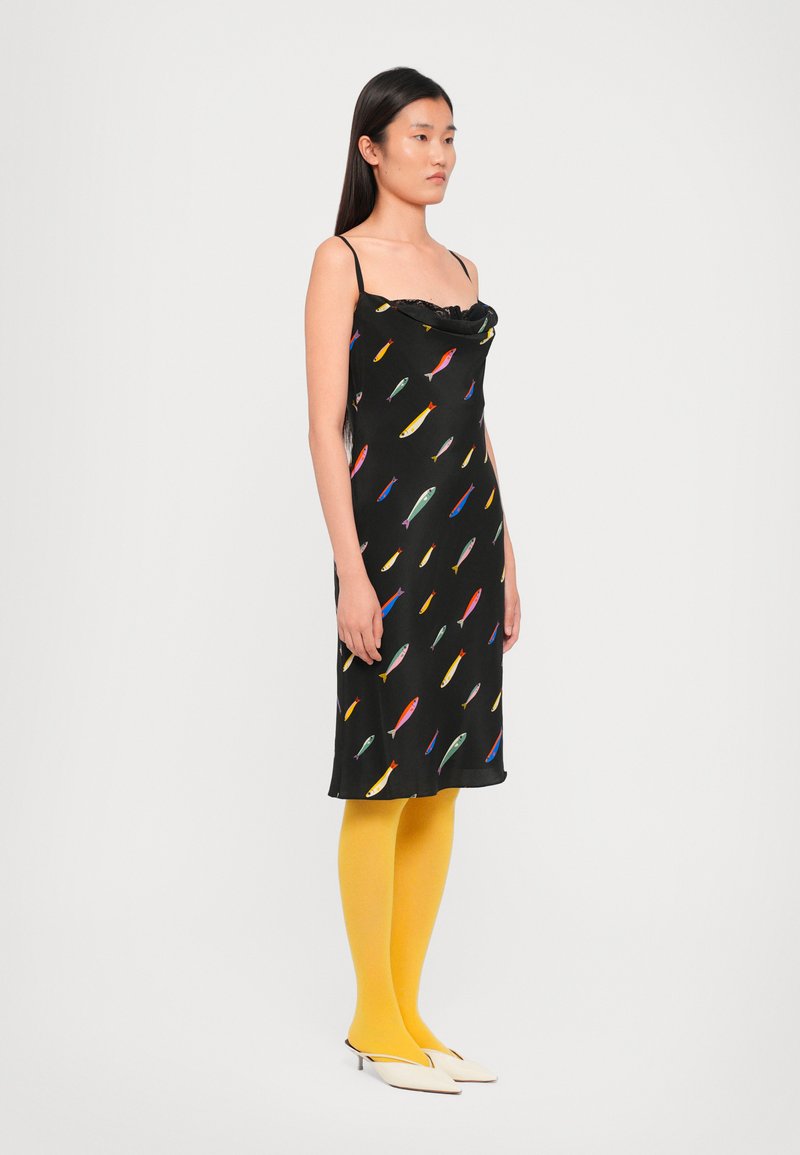 staud fish dress Staud LAURA LINEN MINI DRESS POP SARDINES IVORY – Shop at the Mix main image 0