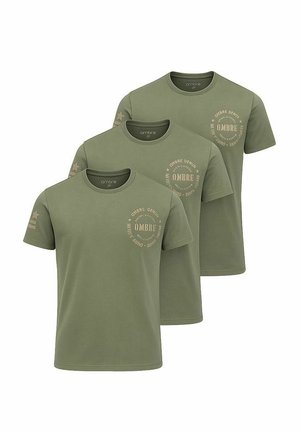 SET OF 3 - T-shirts print - olive