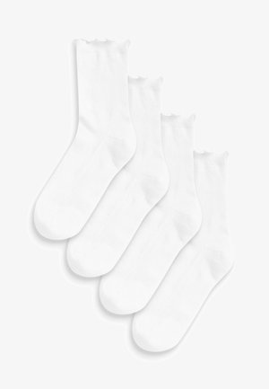 FRILL TOP CUSHION SOLE ANKLE SOCKS 4 PACK STANDARD - Chaussettes - white