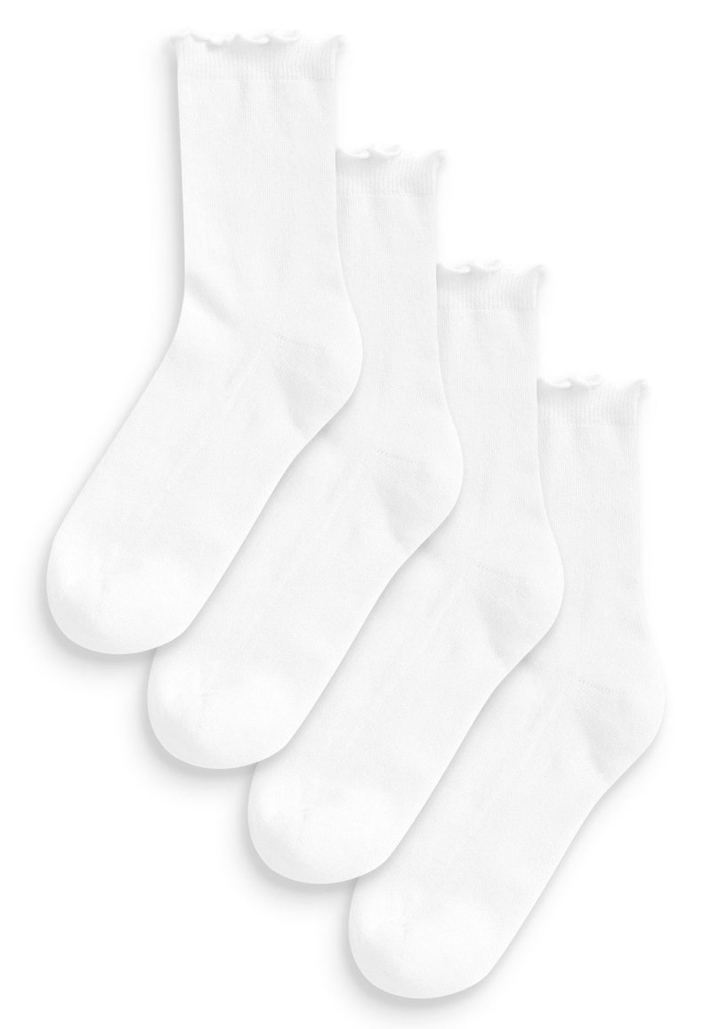 Next - FRILL TOP CUSHION SOLE ANKLE SOCKS 4 PACK STANDARD - Strumpor - white, Förstora