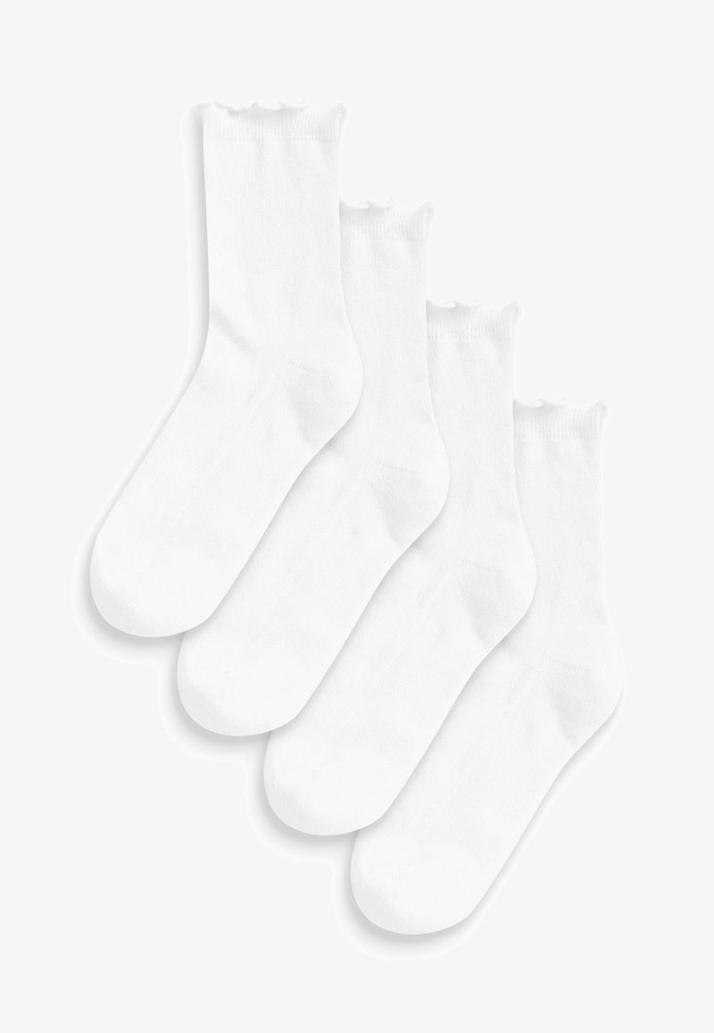 Next FRILL TOP CUSHION SOLE ANKLE SOCKS 4 PACK STANDARD - Socken - white