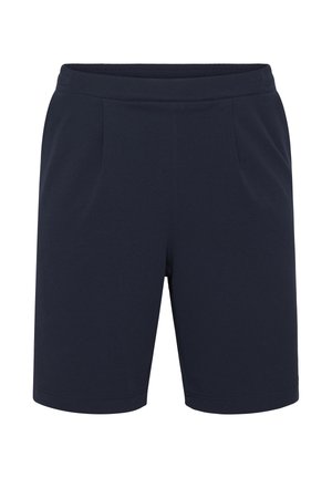 Marineblaue Freizeitshorts mit elastischem Bund und Seitentaschen, entworfen für Komfort und den täglichen Gebrauch.