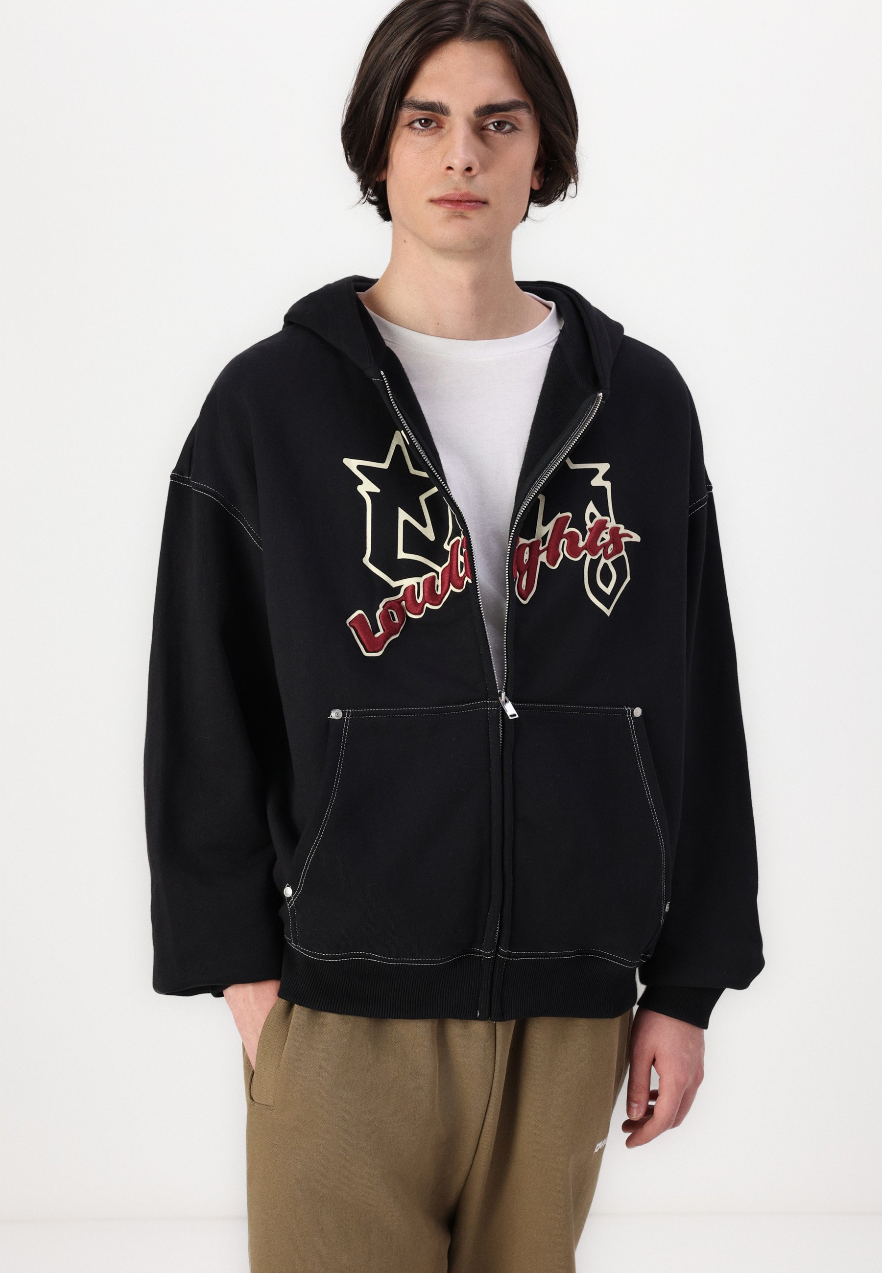 LOW LIGHTS STUDIOS® TRIPLE STAR ZIPPER UNISEX - Zip-up sweatshirt