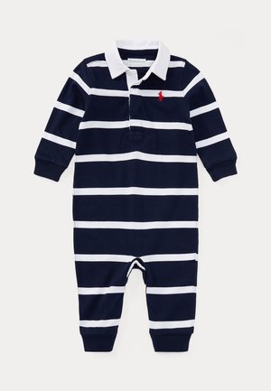 Polo Ralph Lauren STRIPED COTTON JERSEY RUGBY COVERALL 0-2Y - Combinaison - refined navy/multi