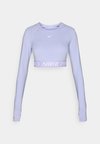 CROP - Long sleeved top - lilac ice/white